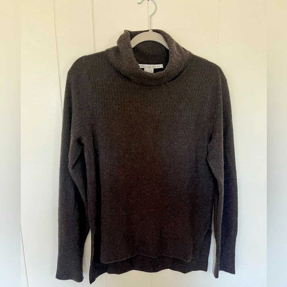 Veronica Beard Brown Asa Cashmere Turtleneck Sweater size Large - Picture 1 of 5